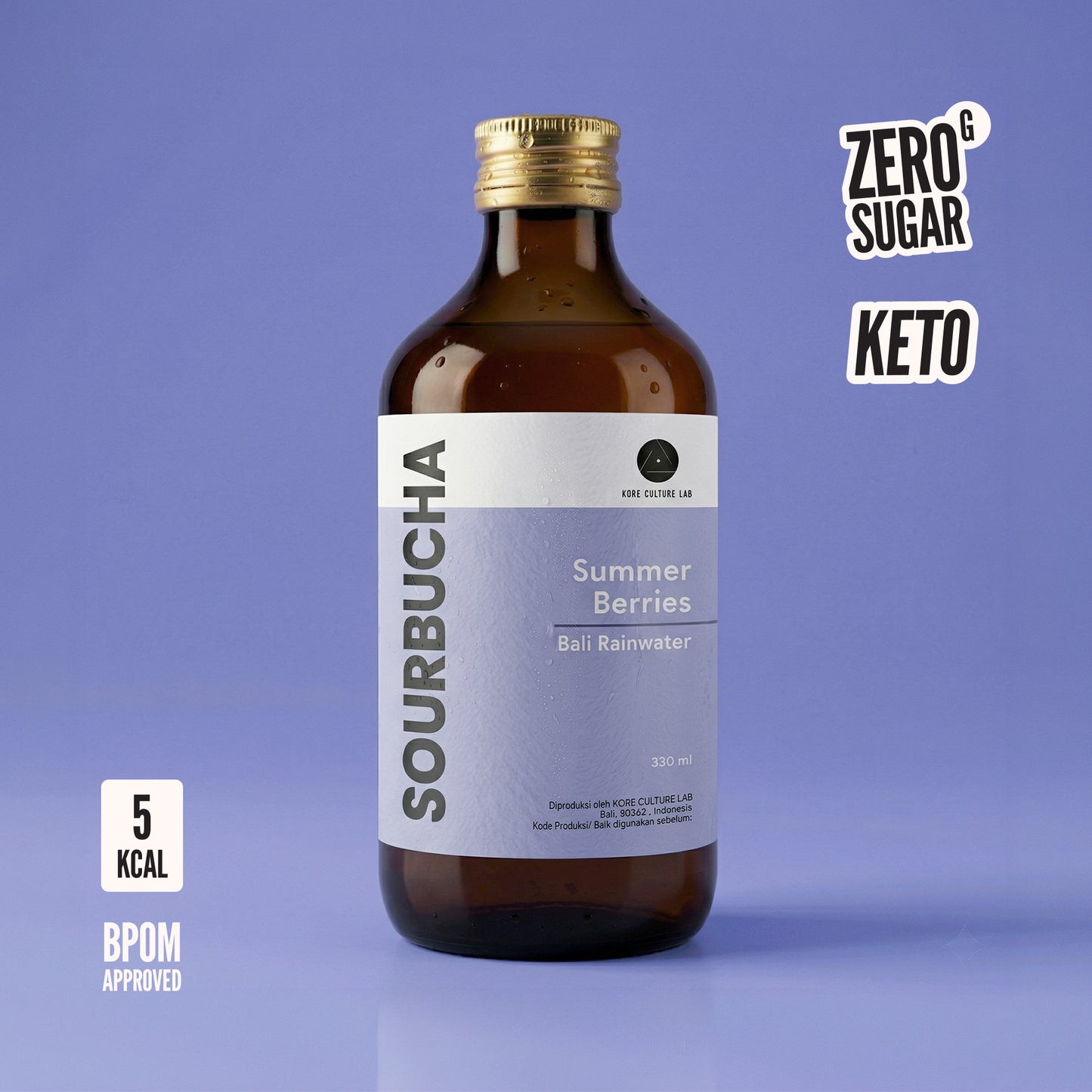 Bali Rain Sourbucha™ zero sugar kombucha Bali, Summer Berries, BPOM certified