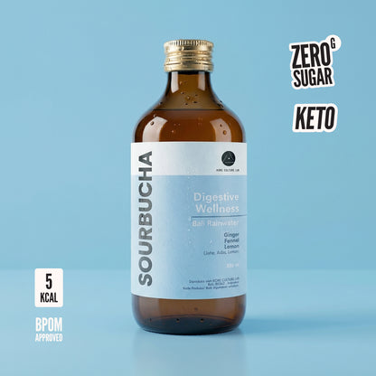 Bali Rain Sourbucha™ zero sugar kombucha Bali, Ginger Fennel Lemon, BPOM certified